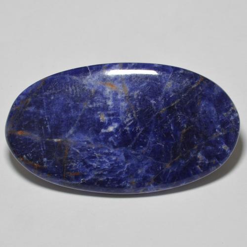 Sodalite Bleu Ovale 36,2 x 20,4mm d'Australie, poids de 19,79 ct, pierre gemme naturelle Non traité de pureté Opaque , 1 pièce Sodalite oval cabochon, couleur : Bleu multicolore, dureté de Mohs de 5.5 à 6, Photo A