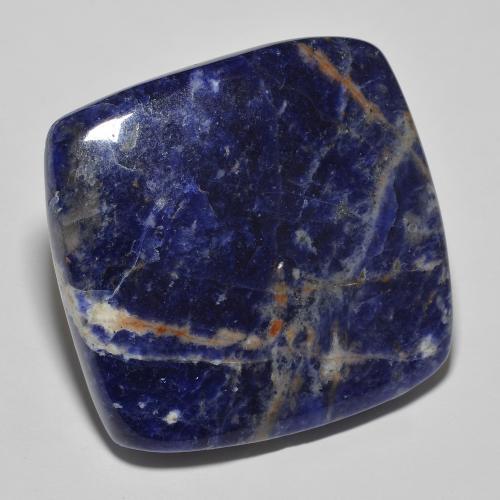 Sodalite Bleu cushion cabochon 29,1 x 28,2mm d'Australie, poids de 44,85 ct, pierre gemme naturelle Non traité de pureté Opaque , 1 pièce Sodalite, couleur : Bleu marine, dureté de Mohs de 5.5 à 6, Photo A