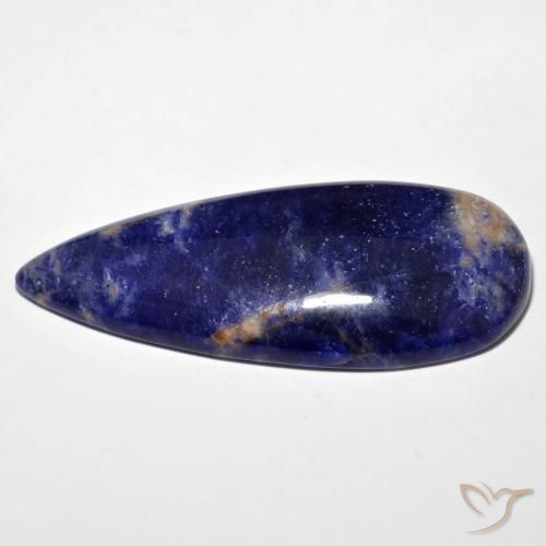 Sodalite Gemstone in 46.8 x 19.3 mm Size for Sale, Sodalite Stone in Navy Blue Color