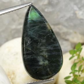 6.57 ct Multicolor Spectrolite Gemstone, Spectrolite Gem in Pear Cabochon Shape for Sale.