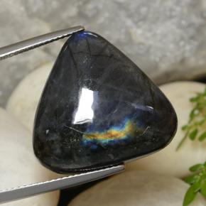 21.80 ct Multicolor Spectrolite Gemstone, Spectrolite Gem in Trillion Cabochon Shape for Sale.
