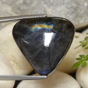 21.80 ct Multicolor Spectrolite Stone, Natural Spectrolite in Trillion Cabochon Shape for Sale