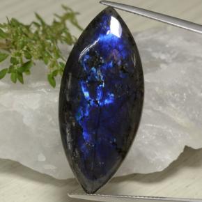 24.60 ct Multicolor Spectrolite Gemstone, Spectrolite Gem in Marquise Cabochon Shape for Sale.