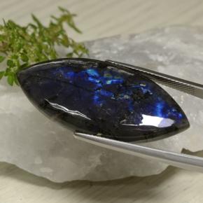 24.60 ct Multicolor Spectrolite Stone, Natural Spectrolite in Marquise Cabochon Shape for Sale