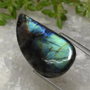 6.01 ct Multicolor Spectrolite Stone, Natural Spectrolite in Half Heart Cabochon Shape for Sale