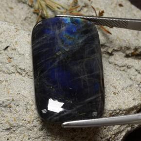 24.96 ct Multicolor Spectrolite Gemstone, Spectrolite Gem in Cushion Cabochon Shape for Sale.