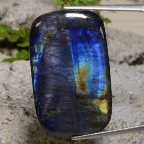 22.81 ct Multicolor Spectrolite Gemstone, Spectrolite Gem in Cushion Cabochon Shape for Sale.