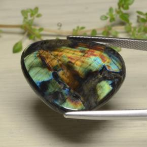 Spectrolite Gemstone in 26.3 x 23.3 mm Size for Sale, Spectrolite Stone in Multicolor Color
