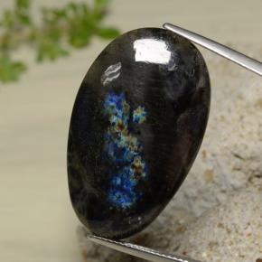 23.02 ct Multicolor Spectrolite Gemstone, Spectrolite Gem in Fancy Cabochon Shape for Sale.