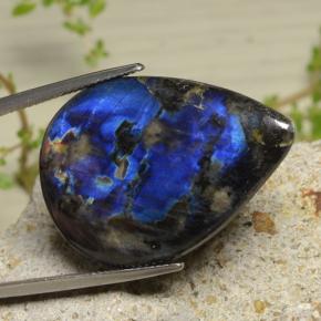 20.29 ct Multicolor Spectrolite Stone, Natural Spectrolite in Pear Cabochon Shape for Sale