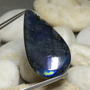 22.92 ct Multicolor Spectrolite Gemstone, Spectrolite Gem in Pear Cabochon Shape for Sale.