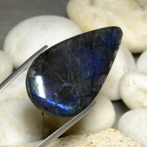 22.92 ct Multicolor Spectrolite Stone, Natural Spectrolite in Pear Cabochon Shape for Sale