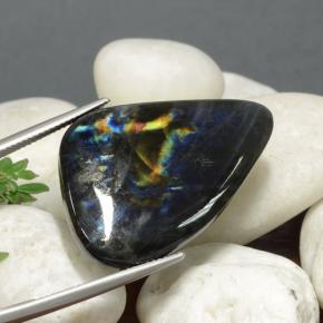 27.00 ct Multicolor Spectrolite Stone, Natural Spectrolite in Shark Fin Cabochon Shape for Sale