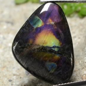 11.16 ct Multicolor Spectrolite Gemstone, Spectrolite Gem in Trillion Cabochon Shape for Sale.