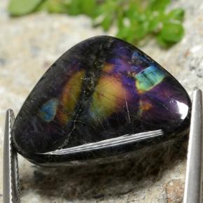 11.16 ct Multicolor Spectrolite Stone, Natural Spectrolite in Trillion Cabochon Shape for Sale