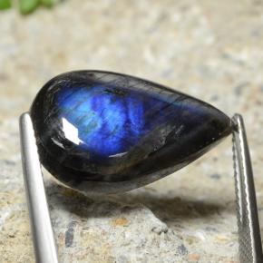 8.15 ct Multicolor Spectrolite Stone, Natural Spectrolite in Pear Cabochon Shape for Sale