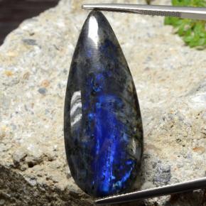 20.21 ct Multicolor Spectrolite Gemstone, Spectrolite Gem in Pear Cabochon Shape for Sale.