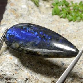 20.21 ct Multicolor Spectrolite Stone, Natural Spectrolite in Pear Cabochon Shape for Sale