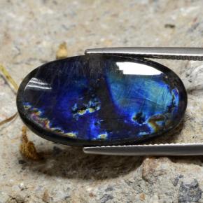 13.26 ct Multicolor Spectrolite Stone, Natural Spectrolite in Oval Cabochon Shape for Sale