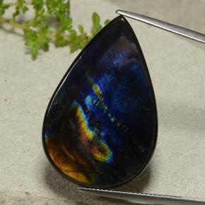 25.36 ct Multicolor Spectrolite Stone, Natural Spectrolite in Pear Cabochon Shape for Sale