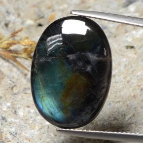 9.95 ct Multicolor Spectrolite Gemstone, Spectrolite Gem in Oval Cabochon Shape for Sale.
