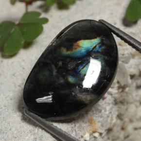 6.55 ct Multicolor Spectrolite Gemstone, Spectrolite Gem in Fancy Cabochon Shape for Sale.