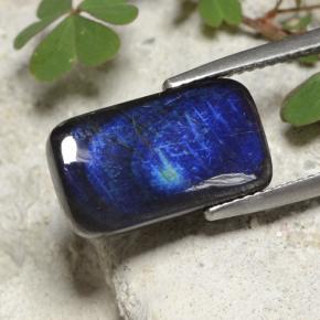 4.98 ct Multicolor Spectrolite Stone, Natural Spectrolite in Cushion Cabochon Shape for Sale