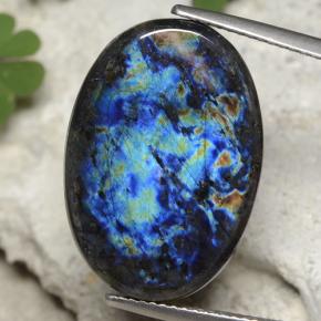 13.11 ct Multicolor Spectrolite Gemstone, Spectrolite Gem in Oval Cabochon Shape for Sale.