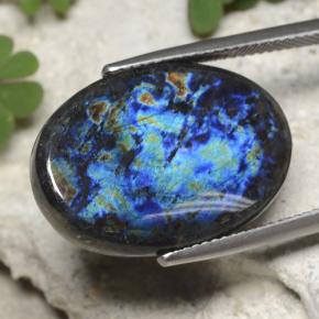 13.11 ct Multicolor Spectrolite Stone, Natural Spectrolite in Oval Cabochon Shape for Sale