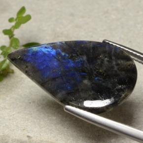 10.46 ct Multicolor Spectrolite Stone, Natural Spectrolite in Pear Cabochon Shape for Sale