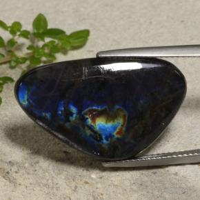 14.20 ct Multicolor Spectrolite Stone, Natural Spectrolite in Shark Fin Cabochon Shape for Sale