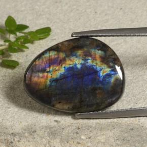 11.14 ct Multicolor Spectrolite Stone, Natural Spectrolite in Fancy Cabochon Shape for Sale