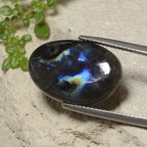 7.95 ct Multicolor Spectrolite Stone, Natural Spectrolite in Fancy Cabochon Shape for Sale