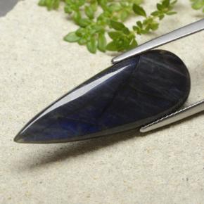 7.41 ct Multicolor Spectrolite Stone, Natural Spectrolite in Pear Cabochon Shape for Sale