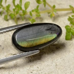 4.09 ct Multicolor Spectrolite Stone, Natural Spectrolite in Pear Cabochon Shape for Sale