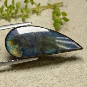 6.14 ct Multicolor Spectrolite Stone, Natural Spectrolite in Half Heart Cabochon Shape for Sale