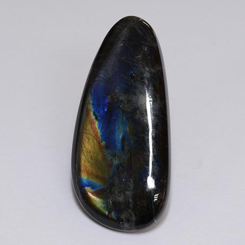 16.28 ct Multicolor Spectrolite Stone, Natural Spectrolite in Fancy Cabochon Shape for Sale
