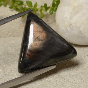 6.63 ct Multicolor Spectrolite Stone, Natural Spectrolite in Trillion Cabochon Shape for Sale