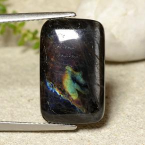 9.17 ct Multicolor Spectrolite Gemstone, Spectrolite Gem in Cushion Cabochon Shape for Sale.