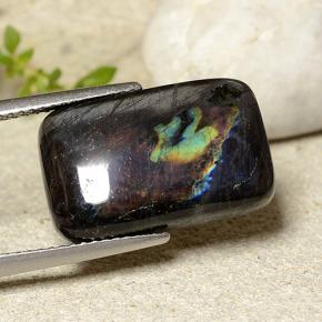 9.17 ct Multicolor Spectrolite Stone, Natural Spectrolite in Cushion Cabochon Shape for Sale