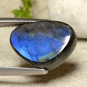 6.88 ct Multicolor Spectrolite Stone, Natural Spectrolite in Shark Fin Cabochon Shape for Sale