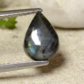 1.52 ct Multicolor Spectrolite Gemstone, Spectrolite Gem in Pear Cabochon Shape for Sale.