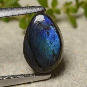 0.81 ct Multicolor Spectrolite Gemstone, Spectrolite Gem in Pear Cabochon Shape for Sale.
