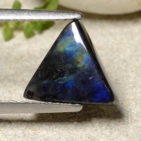 1.95 ct Multicolor Spectrolite Gemstone, Spectrolite Gem in Trillion Cabochon Shape for Sale.