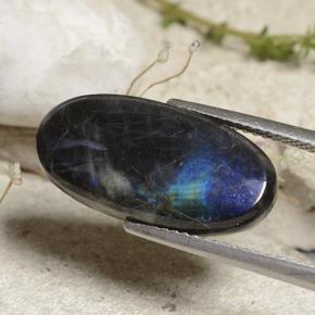 5.96 ct Multicolor Spectrolite Stone, Natural Spectrolite in Oval Cabochon Shape for Sale