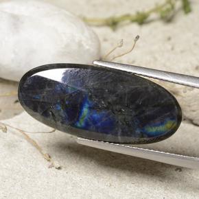 9.29 ct Multicolor Spectrolite Stone, Natural Spectrolite in Oval Cabochon Shape for Sale