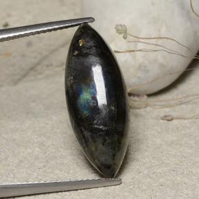 7.35 ct Multicolor Spectrolite Gemstone, Spectrolite Gem in Marquise Cabochon Shape for Sale.