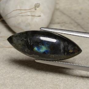 7.35 ct Multicolor Spectrolite Stone, Natural Spectrolite in Marquise Cabochon Shape for Sale