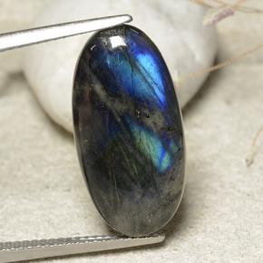 7.34 ct Multicolor Spectrolite Gemstone, Spectrolite Gem in Oval Cabochon Shape for Sale.
