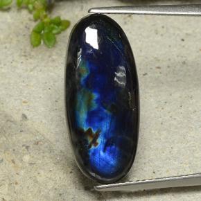6.05 ct Multicolor Spectrolite Gemstone, Spectrolite Gem in Oval Cabochon Shape for Sale.